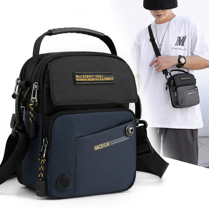 New Water-Repellent Nylon Cloth Men's Bag Outdoor Travel Shoulder Crossbody Bag Simple Casual Waist Bag Street Small Bag