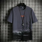 Gray [houndstooth] short sleeves / M