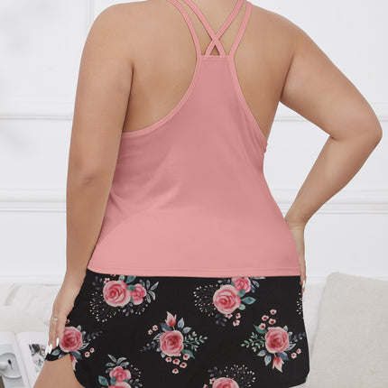 Cross-border Foreign Trade Wholesale Pajamas Women's Summer Sling Plus Size Shorts Loose Cute Girl's Thin Home Clothes