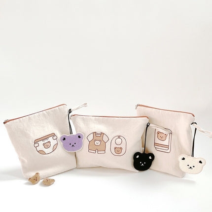 ins children's canvas storage bag kindergarten baby preparation bag waterproof travel cosmetics storage baby classification