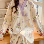 25811 blue rose panda [cotton with chest pad] / L