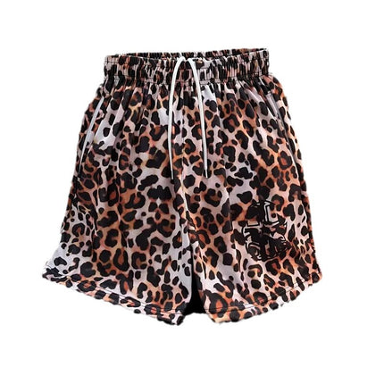Internet Trendy Shorts Men's Hong Kong Style Trendy Brand Five-point Outer Wear Thin Loose Casual Leopard Print Large Shorts Quick-dry Beach Pants