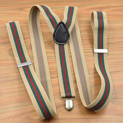 Factory direct men's strap three clip 3.5 jacquard strap 3.5*115cm three clip printing ribbon multicolor