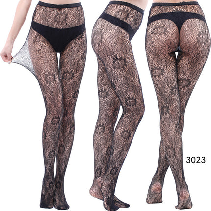 Factory In-Stock European and American Style Pantyhose, Summer Fishnet Stockings, Fashionable Girls' Sexy Patterned Jacquard Lace Hollow-Out Retro