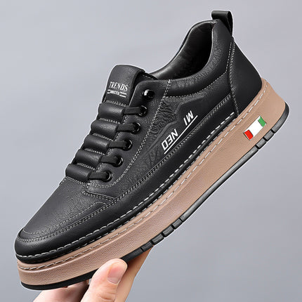 Spring and Autumn New Soft Leather Slip-on Men's Shoes Cross-border Soft Sole Trend All-match Daily Casual Leather Shoes Sneakers Wholesale
