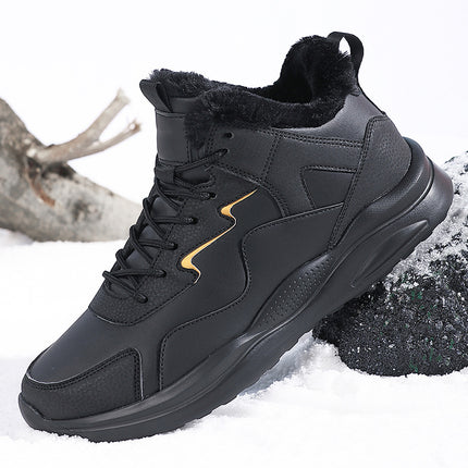 Cross-Border Large Size 48 Leather Sports Shoes Men's Lightweight Running Shoes Fleece-Lined Cotton Shoes Mountain Camping Outdoor Shoes Casual Shoes