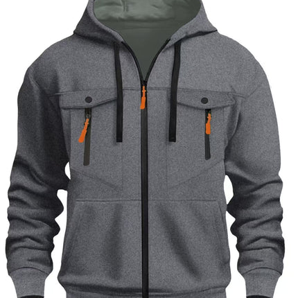 Cross-Border Men's New Autumn and Winter Men's Sweatshirts Amazon Independent Station Casual Trendy Zipper Pullover Sweatshirt Hoodie