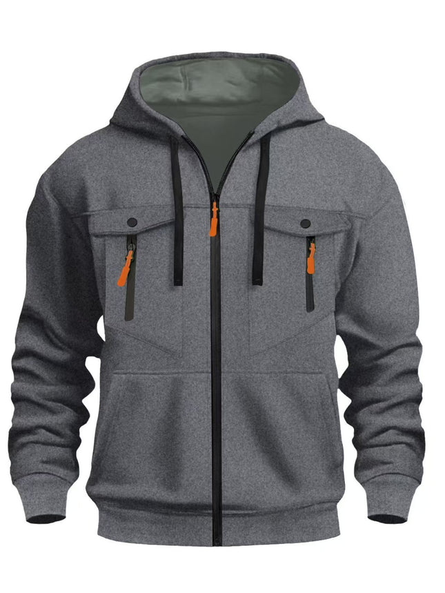 Cross-Border Men's New Autumn and Winter Men's Sweatshirts Amazon Independent Station Casual Trendy Zipper Pullover Sweatshirt Hoodie