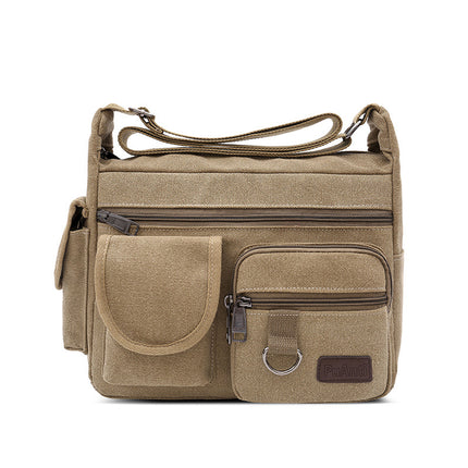 Spring New Men's Bag Canvas Shoulder Bag Men's Crossbody Bag Men's Bag Backpack Casual Sports Bag Fashion Trendy Bag