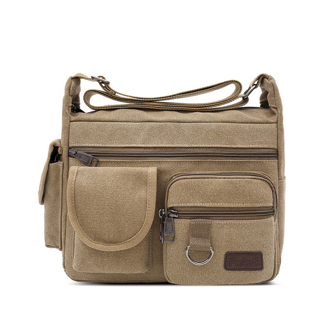 Spring New Men's Bag Canvas Shoulder Bag Men's Crossbody Bag Men's Bag Backpack Casual Sports Bag Fashion Trendy Bag