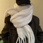 [off-white]#Solid color thickened scarf / 175cm or more