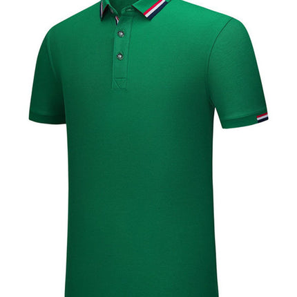 230G ice ion mercerized British fashion three-color side polo shirt printed enterprise advertising shirt overalls wholesale