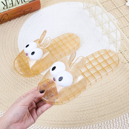 2025 Home Slippers Bathroom Waterproof Anti-Slip Women's Slippers Summer Jelly Translucent Crystal Sandals Wholesale