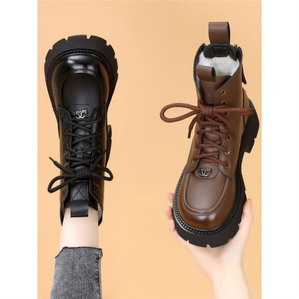 Wool Cold Resistant Snow Boots Women's 2024 Winter New White fleece-lined Thickened Waterproof Cotton Shoes Thick Bottom Slim Look Ankle Boots
