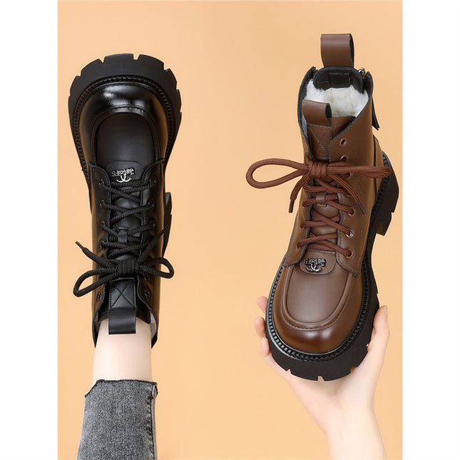 Wool Cold Resistant Snow Boots Women's 2024 Winter New White fleece-lined Thickened Waterproof Cotton Shoes Thick Bottom Slim Look Ankle Boots