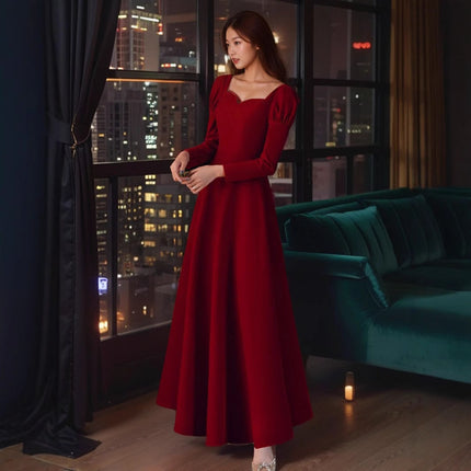 plus size Toast Dress Bridal Evening Dress 2025 New Autumn and Winter Wedding Dress Engagement Door Long dress