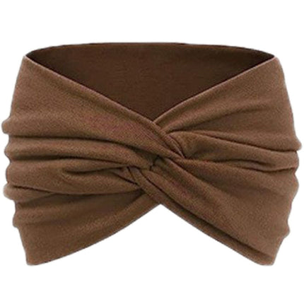 Amazon Wide Knitted Hair Band Yoga Sports Hair Band Pregnant Women Windproof Headscarf Elastic Anti-sweat Cross Hair Band Women