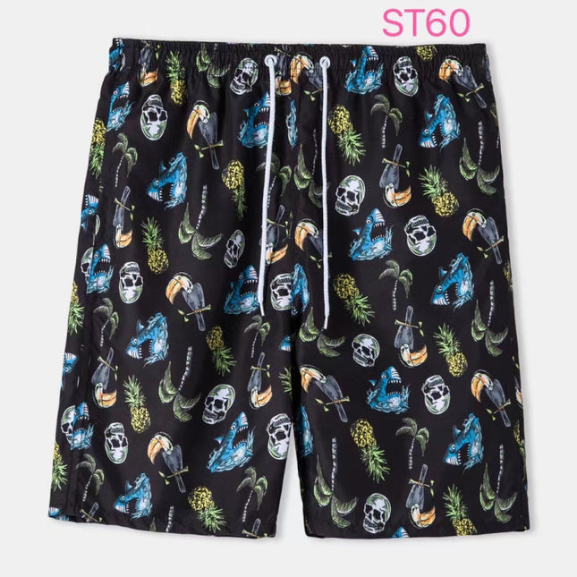 Cross-border European-size Summer Light Quick-drying Beach Trunks Men's Printed Swimming Trunks Shorts Shorts Large Shorts Surfers Pants