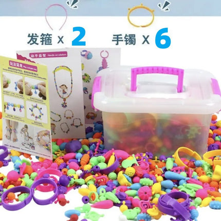 Factory pop beaded diy children's handmade beaded necklace children's educational toys changeable pop beads wholesale