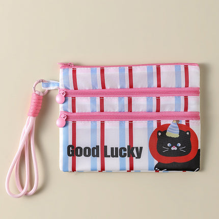 Plaid Contrasting Color Id Cosmetics Bag Travel Abroad Id Card Passport Ticket Card Bag Portable Multi-Functional Carry-On Bag