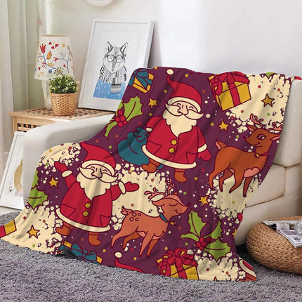 Christmas Decoration Blanket Holiday Blanket Red Festive Blanket Christmas Tree Polo Sofa Blanket Flannel Blanket