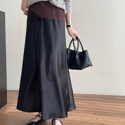 Tao Chuan Knock Joker Satin Skirt ~ 25 Spring Slim Silky Dape Acetic Acid Elegant A Fishtail Skirt 2686