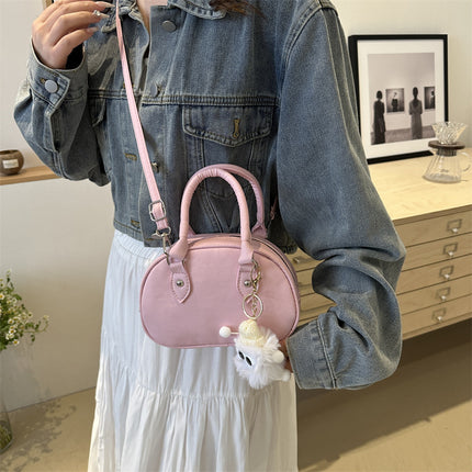 South Korea's 2025 New Niche Satchel Small Square Bag for Women, Exquisite and Versatile Diagonal Bowling Bag Boston Pillow Bag