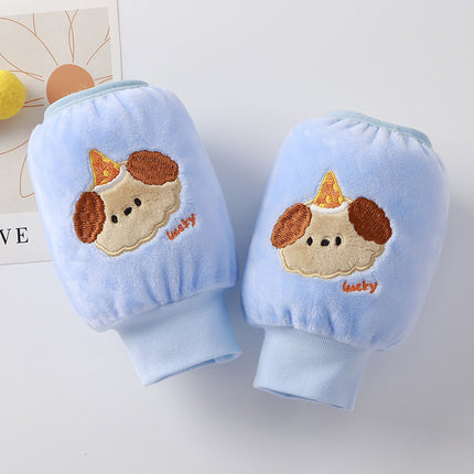 Children's Sleeve Lined Crystal Velvet Anti-Stain and Dirt-Resistant Autumn and Winter New Style Cute Three-Dimensional Embroidery for Boys and Girls