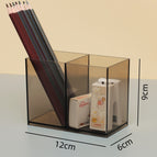 Transparent gray pen holder with 2 compartments [packaged in a single carton]