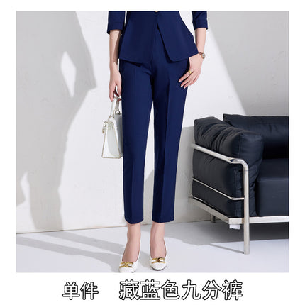 Pink High-End Three-Quarter Sleeve Blazer Women's Pants Dress Business Attire Two-Piece Suit High-End Elegant Trendy