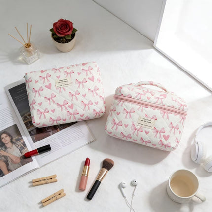 Cross-Border Best-Selling Polyester-Cotton Cosmetic Bag for Women, Large Capacity Travel Portable Toiletry Bag, Makeup Brush Storage Bag