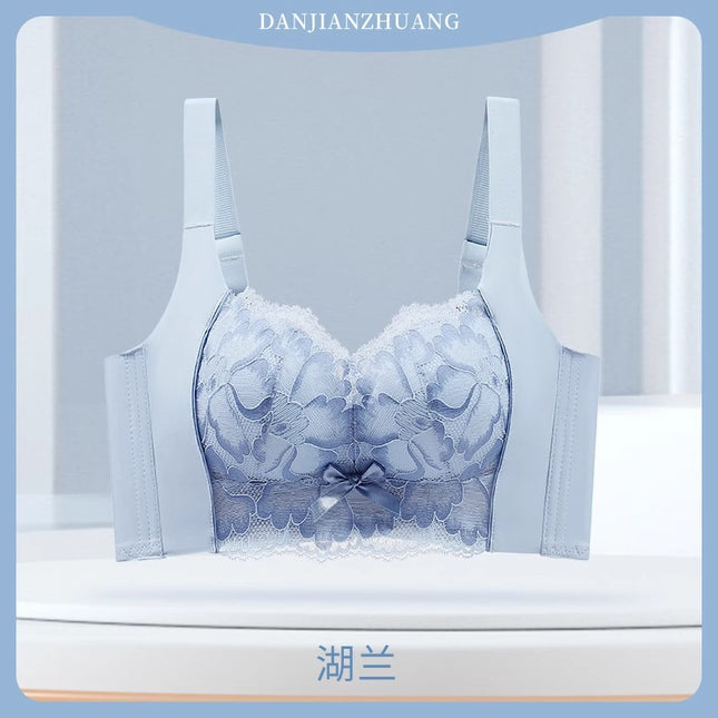 Sexy lace breast-collecting anti-drooping lifting underwear women's adjustable push-up comfortable bra without steel ring support