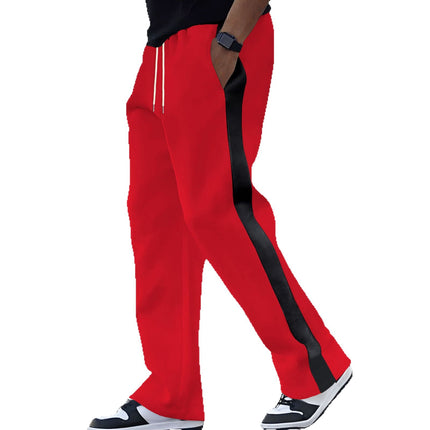 Cross-Border Amazon American New Products for Spring and Autumn Heavy Men's Terry Loose Color Matching Casual Sports Pants