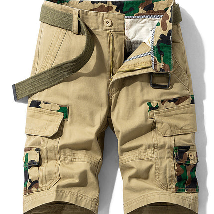Men's Trendy Casual Pants Japanese Tooling Shorts Functional Straight Multi-Bag Pants Cross-Border Amazon