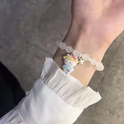 New Chinese-Style Ancient Beaded Elastic String Bracelet, Sweet Girl's Glass Bracelet, Night Market Stall, Cross-Border Live Broadcast Jewelry