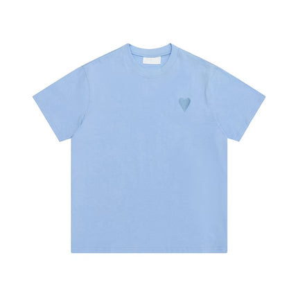 Cross-Border Am* Short-Sleeved Pure Cotton Embroidered Round Neck T-Shirt Summer Casual Loose Couple Wear Star Same Style Drop Shipping