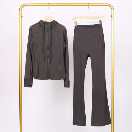 Lulu Df Stand-Up Collar Jacket Short Coat Tight-Fitting Stand-Up Collar Stretch Jacket with Gold Zipper Fitness Yoga Wear