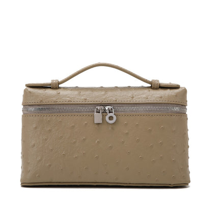 Lp Lunch Box Bag 2025 New First-Layer Cowhide Box Bag High-Quality One-Shoulder Satchel Cross-Body Genuine Leather Women's Bag Cross-Border