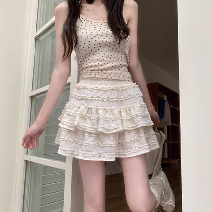 Real Shot of Ballet Style Sweet Cake Skirt for Women 2025 Summer and Autum New Fluffy Versatile Anti-Exposure Short Skirt Spring