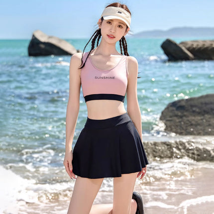 Women's Two-Piece Long-Sleeve Long-Pants Plus-Size Swimsuit 100kg Sun-Protective Conservative Four-Piece Surfing Jellyfish Diving Swimwear