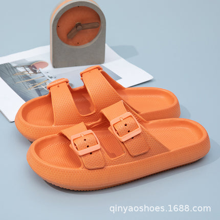 Double Strips Feeling EVA Slippers Women's Summer Bathing Slippers Home Sandals Men's Outdoor Beach Sandals