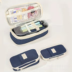 Twill retractable pencil case [navy blue]
