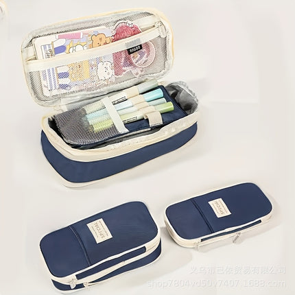 Large-Capacity Retractable Pencil Case Stationery Box in Japanese and Korean Style, Macaron Color, Upgraded Version for Primary and Secondary School Students, in Stock