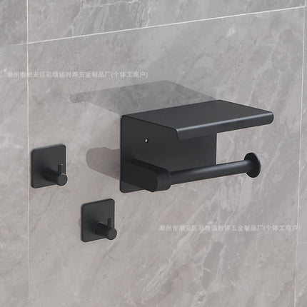 Cross-border stainless steel tissue holder roll paper holder toilet paper holder non-perforated tissue holder mobile phone rack hotel project