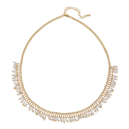 Lishan Versatile Bowknot Accessories Titanium Steel Metal Chain Series Layered Natural Stone Necklace Clavicle Chain for Women