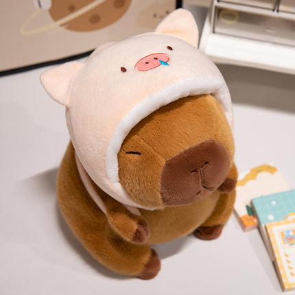 Cross-Border] Capybara Capibala Doll with Headgear Animal Backpack Plush Toy Girl Doll Rag Doll