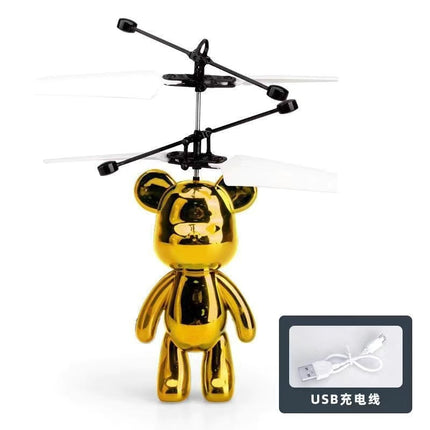 New electroplating flying violent bear induction aircraft suspension induction aircraft luminous aircraft children's toys