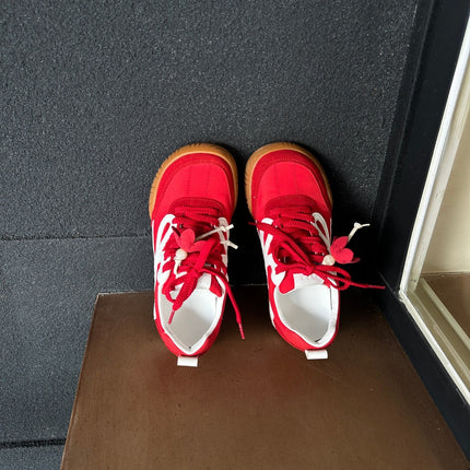 Genuine Leather Moral Training Shoes for Women 2025 Autum New Versatile Color Matching Ugly Big Toe Shoes Casual Sports Shoes Thick-Soled Sneakers