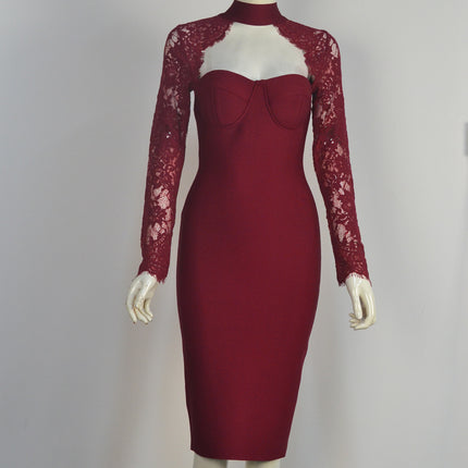 Amazon wish AliExpress eBay best selling temperament lace sleeve hanging collar dress manufacturers primary supply wholesale