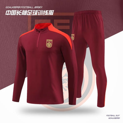 Football Training Clothing suit Men's Jersey Long Sleeve Winter Competition Team Clothing Adult Children's Jersey appearance uniform Football uniform